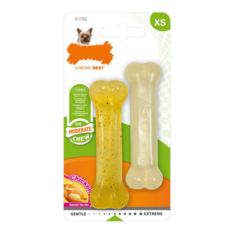 Nylabone Tuggleksak För Hundar Nylabone Moderate Chew Twin Termoplast Kyckling Xs (2 Pcs)