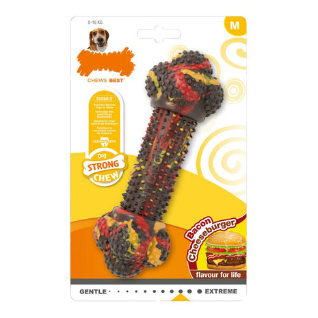 Nylabone Tuggleksak För Hundar Nylabone Strong Chew Bacon Ost Hamburgare Gummi Storlek M