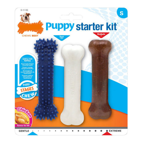 Nylabone Tuggleksak För Hundar Nylabone Extreme Chew Starter Kit Valpar Termoplast Kyckling (3 Pcs)