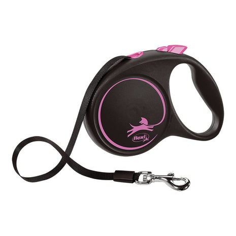 Flexi Dohundkoppel Flexi Black Design 5 M Rosa Storlek M