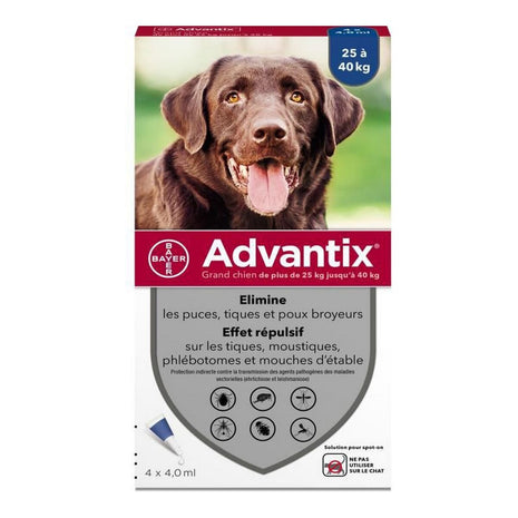 Advantix Mot Parasiter Advantix Pipetter 25-40 Kg 4 Ml 4 Antal