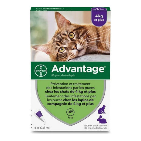 Advantage Mot Parasiter Advantage Katt Kanin +4 Kg 4 Antal 0,8 Ml