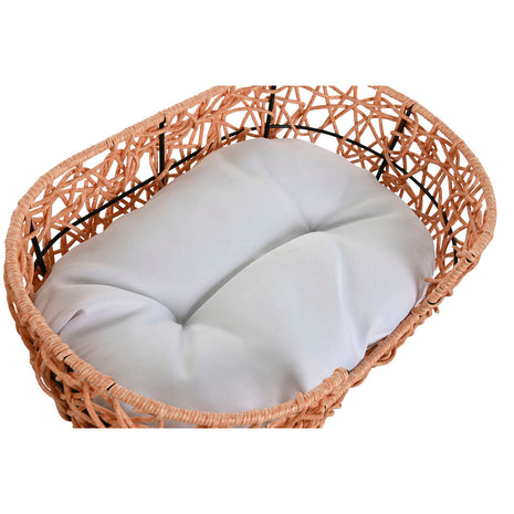 Home Esprit Säng För Husdjur Home Esprit Vit Ljusbrun Metall Syntetisk Rattan 50 X 35 X 14 Cm (2 Delar)