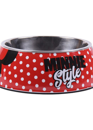 Minnie Mouse Hundmatare Minnie Mouse Röd Melamin 180 Ml Svart Metall