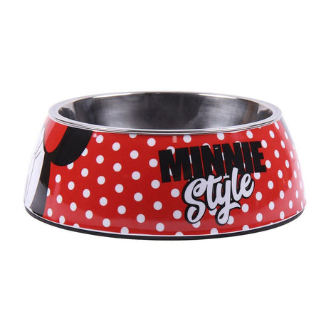 Minnie Mouse Hundmatare Minnie Mouse Röd Melamin 180 Ml Svart Metall