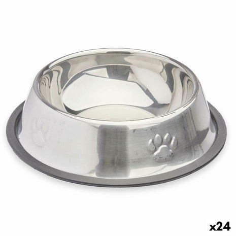 Mascow Hundmatare Silvrig Grå Gummi Metall 35 X 0,03 X 25 Cm (24 Antal)